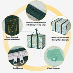 2Pk Insulated Reusable Grocery Bags, Collapsible Cooler Bag for Groceries, He…