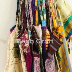 Recycled Silk Sari Shopping Bags Reusable Carry Bags Tote bags – 50 Pcs Lot