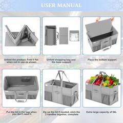 Extra Large Utility Tote Bag, 2 Pack Reusable Grocery Bags Heavy Duty, Sturdy…