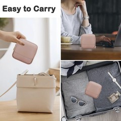 JINSI Small Makeup Bag for Purse,PU Leather Cute Travel Cosmetic small, Pink