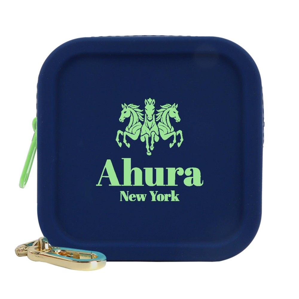 Ahura Navy Large Silicone Cosmetic Bag – Travel Makeup Bag, Coin Blue