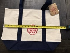 Trader Joe’s Large Dark Blue/Beige Tote Bag Brand New With Tags Free Shipping