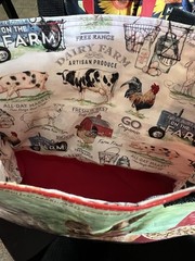 Handmade Reusable Shopping Bag lined Animal Print Foldable Horse, Mule, Cow