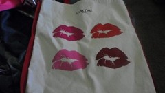 grocery bag-Fabric- LacomeParis-multicolor lips-red handles-15X15-China