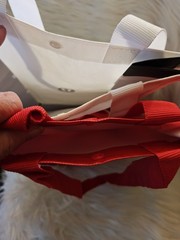 Lululemon Small Red And White Logo Reusable Shopping Bag New