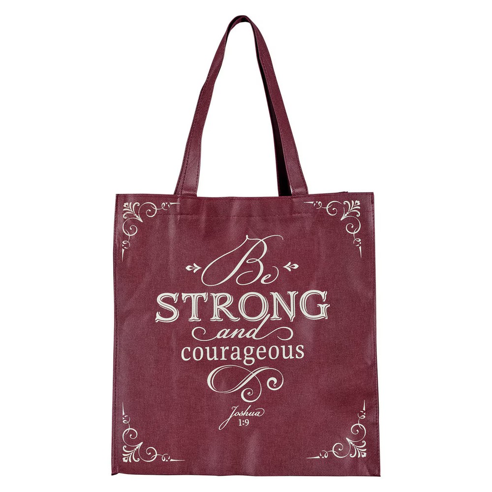 Reusable Fashion Shopping Tote Bag for Women: Be Strong and Courageous – Joshua