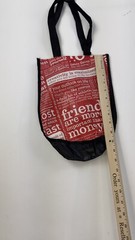 Lululemon Tote Bag Small Reusable 9×12 inches red with text friendship