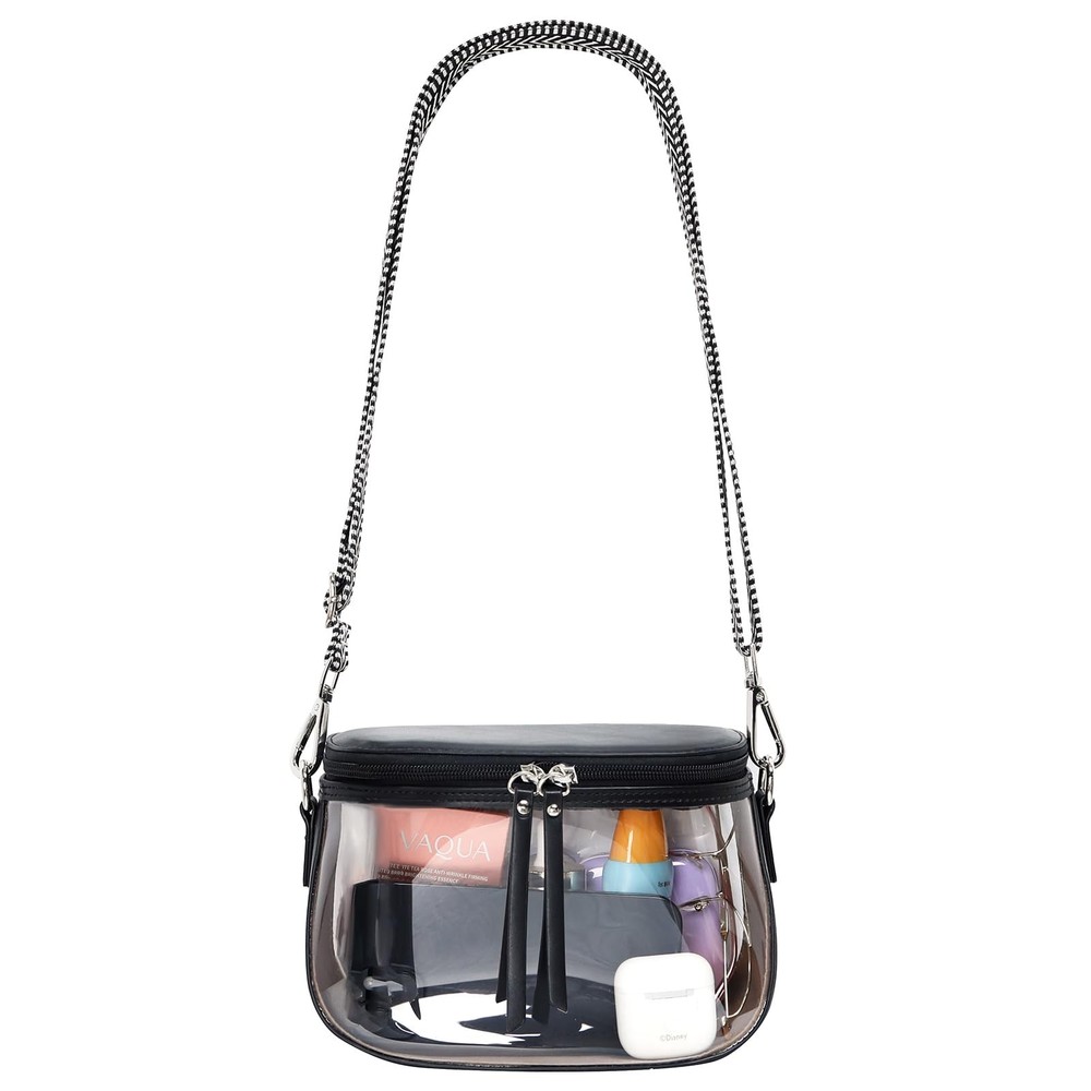 ArtiSoul emmafys scrossbody bags for women, Transparent Waterproof BLACK