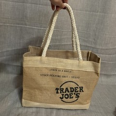 Trader Joe’s Jute Burlap Reusable Shopping Bag Tote