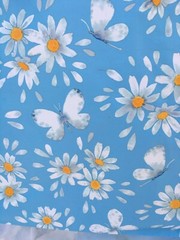 Daisy Flowers &Butterflies~Shopping Bag Spring Baby Blue Reusable Tote~Marshalls