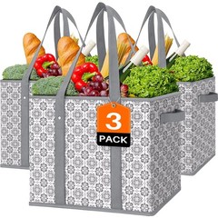 Reusable Grocery Bags 3 Pack,Large Grocery Tote Bag Water Resistant Shopping …