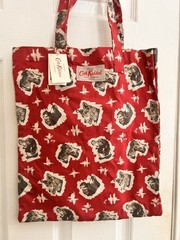 Red Canvas Cath Kidston Dogs Tote Bag London NWT