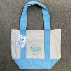 NWT Trader Joe’s Mini Pastel Canvas Tote Bags, 3 Colors: Blue, Purple, Pink