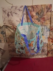 Ross Dress For Less Foldable Multicolor Cat Print Reusable Shopping Bag Plastic