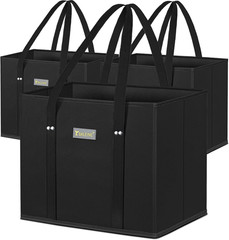 BALEINE 3Pk Reusable Grocery Bags, Foldable Shopping Bags for Groceries with Rei