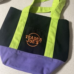 Limited Trader Joe’s Mini Halloween Canvas Tote Bag Black With Green Handle