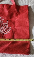 Target Bag Reusable Folding Compact Washable Fabric Red Trees 15″x15″- folded 8″