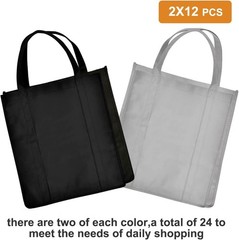 Fashionable 24-Pack Non-Woven Reusable Grocery Bags – Perfect for Any Occasion
