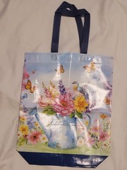 Reusable Shopping Bag Colorful Fun Metal Watering Canal Floral Bird Butterfly