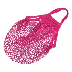 Cotton Mesh Bag, 15×13.8″ Mesh Net String Grocery Bag Rose Red