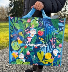 Original Doraemon Reusable Shopping Tote Bag – Medium, Eco-Friendly – From Japan