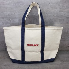 Vintage Trader Joe’s Canvas Tote Bag Boat Style Old Logo Large 20″