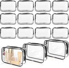 ISUSSER 15 PCS Transparent Cosmetic Bags Clear Toiletry Waterproof…