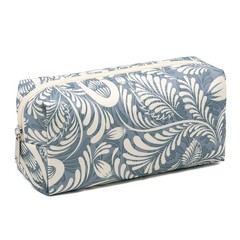 Long Keeper Cosmetic Bags for Women – Water Resistant ONE SIZE, Blue Leaf