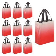 12Pcs Reusable Gift Bags with Handles 7.9 x 9.8 Inch Gradient Red White