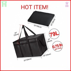 CIVJET Insulated Food Delivery Bag, XXXL Insulated Reusable Grocery Cooler/Hot B