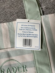 Trader Joe’s Striped Mini Canvas Tote Bag Green/White Small 13x10x6
