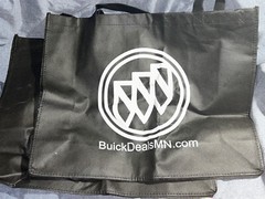 LOT OF 2 – 20″ X 6″ X 16″ LARGE RECYCLED AND REUSABLE SHOPPING TOTE LONG HANDLE