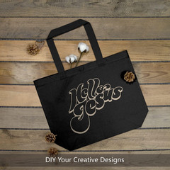 Topdesign 2-Pack Canvas Tote Bags with Magnetic Snap, Reusable Grocery Shopping