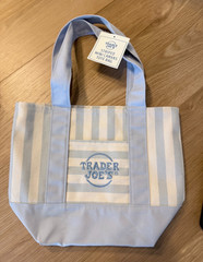 Viral Brand New Trader Joe’s Striped Mini Canvas Tote Bags All 4 Colors W/ Tags