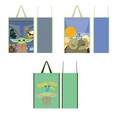 (3) Star Wars Mandalorian Grogu Reusable Shopping Tote Bags 13.5″x19″x8″ NWT