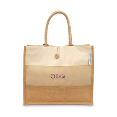 Large Reusable Fabric Beach Tote Bag – Burlap Ombre