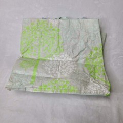 Reusable Green White Shopping Tote Bag Tree Design Light Blue Handles Foldable