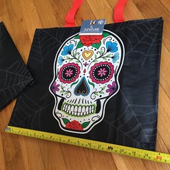 Set of 2: Day of the Dead🌺SUGAR SKULL💀🌸Tote Bags Reusable Shopping Totes~NWT
