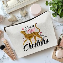 Zengzetong lnfinite Cheetah Makeup Bag Cosmetic Gifts White