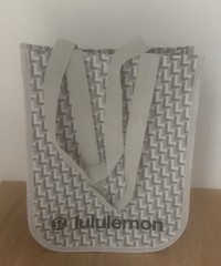 NEW Gray Lululemon Reusable Tote Shopping Bag Holiday Print “L” Pattern 2025
