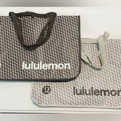 Set of 2 Lululemon Reusable XL Shopping Tote Bags Geometric Pattern