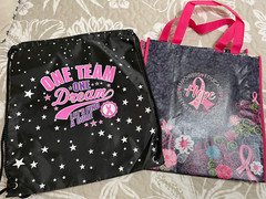 Breast Cancer Awareness Reusable Shopping Tote & Cinch Style Backpack Lot of 2