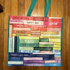 ❤️POSITIVE LOVE BOOKS 🌈Reusable Shopping Bag~EcoTote TJ Maxx Colorful 📚