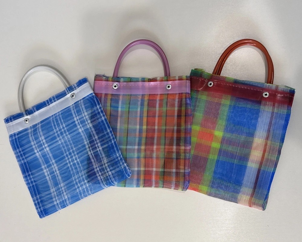 3 Pcs Market Mexican Bag Reusable Tote Bolsa de Mercado De Maya 7x 7.5 Inch