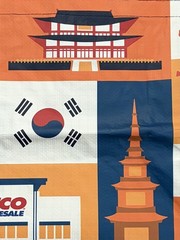NEW COSTCO KOREA EXCLUSIVE REUSABLE LARGE SHOPPING TOTE BAG TIGER KOREAN FLAG