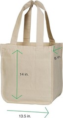 Eco-Friendly Organic Cotton Grocery Bags – 3 Washable Tote Bags with Sleeves