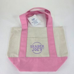 Trader Joes Mini Tote Canvas 3pc Green Purple Pink 2026