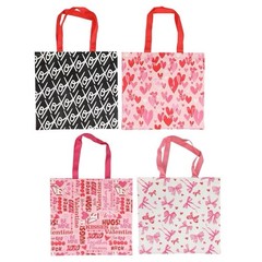 Ombre Reusable Foldable Shopping Bags Set of 4 Multicolor Valentine Hearts