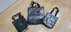 Lululemon Reusable Shopping Tote gift Bag 1 Large 2 sm,white black Lot 3 yoga
