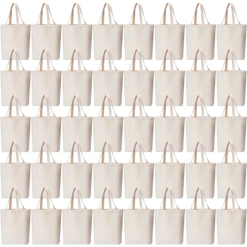 100 Pcs Canvas Tote Bag Bulk for DIY Projects13x15 Inches Sublimation Tote Bags